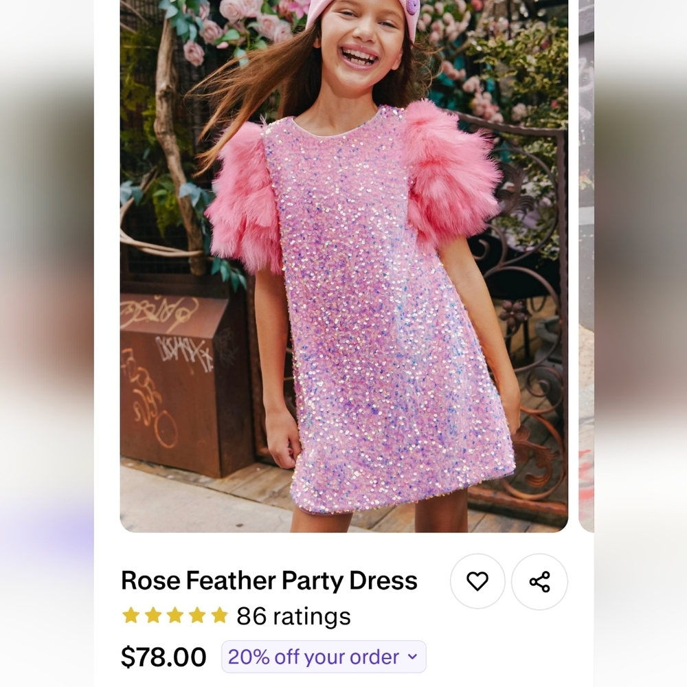 Pink Sequin Dress with Feather Sleeves